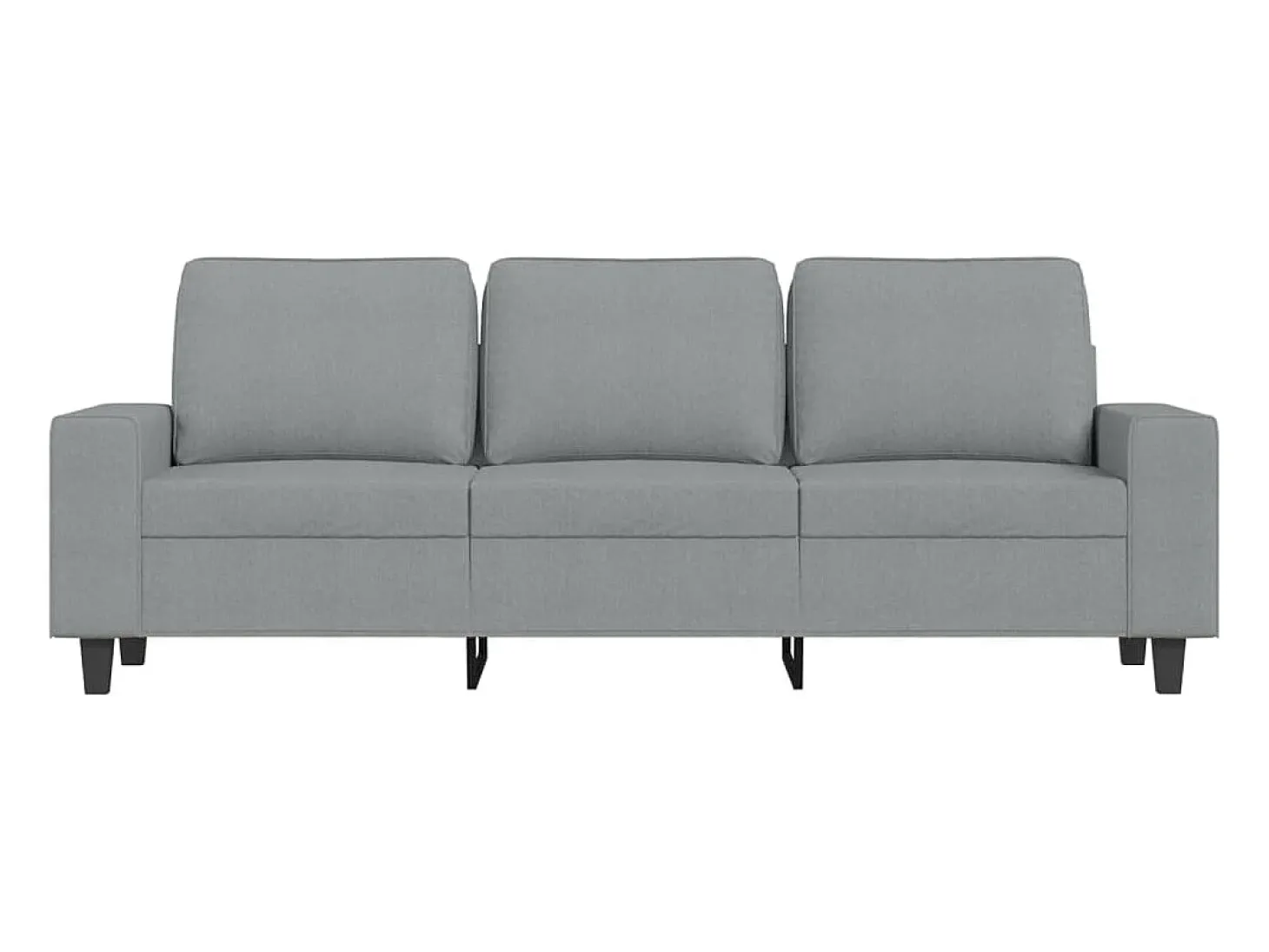 Sofá de 3 lugares com apoio de pés 180 cm tecido cinzento-claro PT314869
