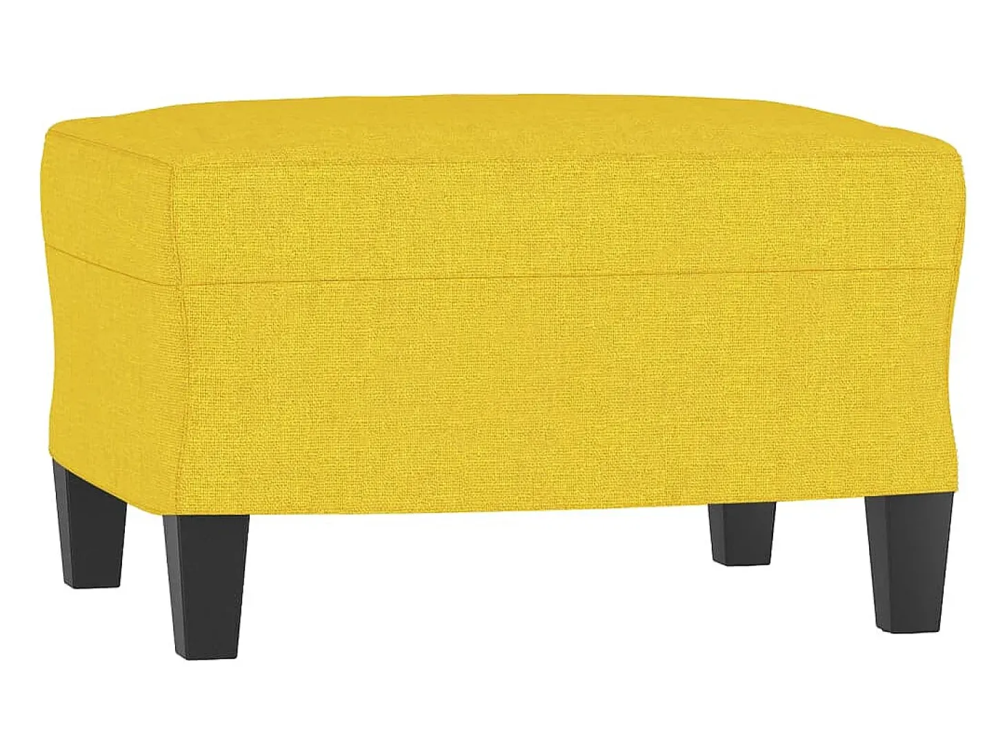 Sofá de 3 lugares com apoio de pés 180 cm tecido amarelo-claro