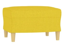 Sofá de 3 lugares com apoio de pés 180 cm tecido amarelo-claro PT600409