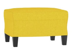 Sofá de 3 lugares com apoio de pés 180 cm tecido amarelo-claro PT704149