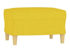 Sofá de 3 lugares com apoio de pés 180 cm tecido amarelo-claro PT501493