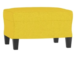 Sofá de 3 lugares com apoio de pés 180 cm tecido amarelo-claro PT335958