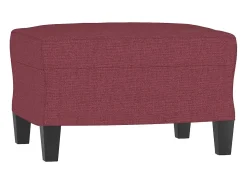 Sofá de 3 lugares com apoio de pés 180 cm tecido vermelho tinto PT141359