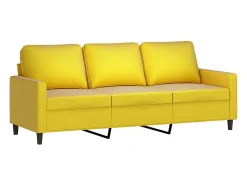 Sofá de 3 lugares com apoio de pés 180 cm veludo amarelo PT362726