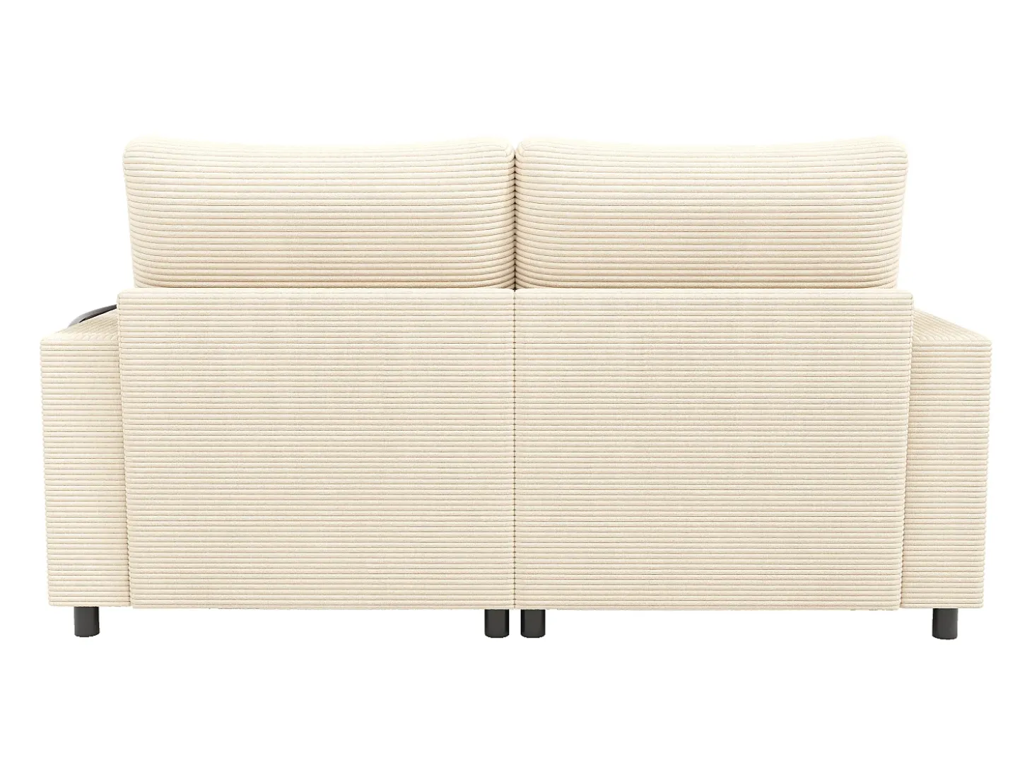 Sofá de 2 lugares com cama integrada - Entrada para telemóvel e porta USB - Veludo cotelê bege