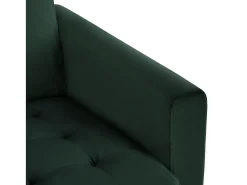 Sofá de 3 lugares com chaise longue em veludo cinzento