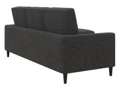Sofá de 3 lugares com chaise longue em linho cinzento