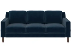Sofá de 3 lugares com chaise longue em veludo cinzento claro