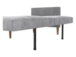 Sofá de 3 lugares com chaise longue em veludo cinzento