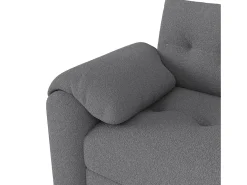 Sofá de 2 lugares com compartimentos de arrumação e mesa de apoio - Tecido Teddy cinzento