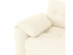 Sofá de 2 lugares com compartimentos de arrumação e mesa de apoio - Tecido Teddy Bege