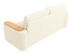 Sofá de 2 lugares com compartimentos de arrumação e mesa de apoio - Tecido Teddy Bege