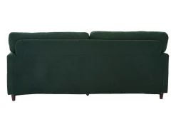 Sofá de 2 lugares com porta USB-C, iluminação LED e bolsos laterais - Tecido chenille - Verde esmeralda