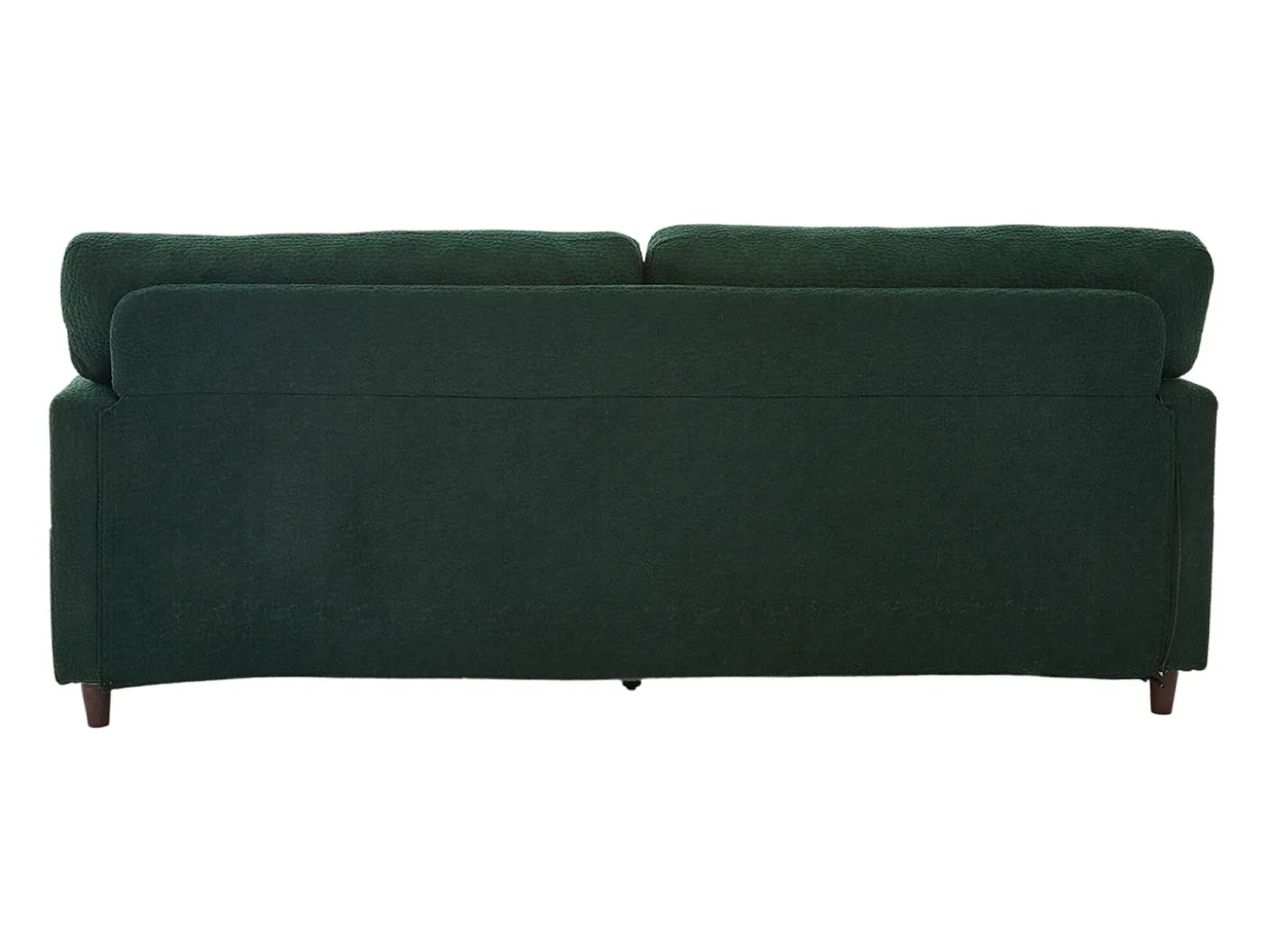 Sofá de 2 lugares com porta USB-C, iluminação LED e bolsos laterais - Tecido chenille - Verde esmeralda