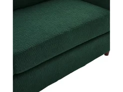 Sofá de 2 lugares com porta USB-C, iluminação LED e bolsos laterais - Tecido chenille - Verde esmeralda