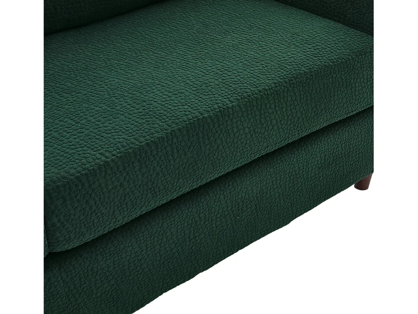 Sofá de 2 lugares com porta USB-C, iluminação LED e bolsos laterais - Tecido chenille - Verde esmeralda