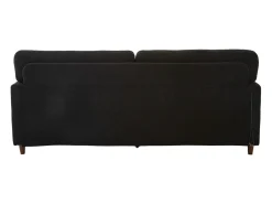 Sofá de 2 lugares com porta USB-C, luz LED e bolsos laterais - Tecido chenille - Preto