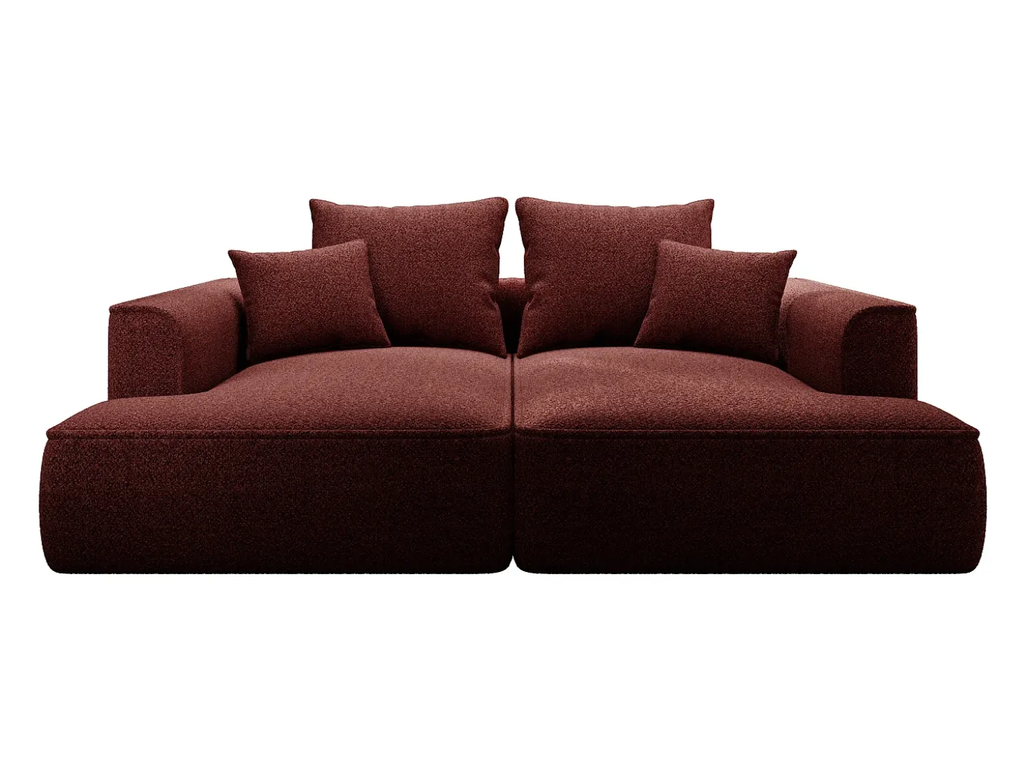 Sofá de 3 lugares confortável com assento profundo em tecido chenille bordeaux PINETA