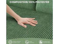 Sofá de 2 lugares confortável em veludo canelado Verde - 58cm profundidade do assento - carga máxima 300kg - 129x78x89cm