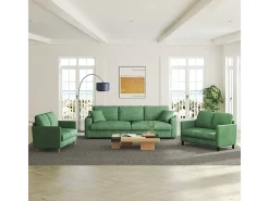 Sofá de 2 lugares confortável em veludo canelado Verde - 58cm profundidade do assento - carga máxima 300kg - 129x78x89cm