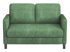 Sofá de 2 lugares confortável em veludo canelado Verde - 58cm profundidade do assento - carga máxima 300kg - 129x78x89cm