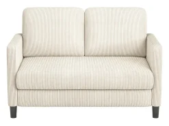 Sofá de 2 lugares confortável em veludo canelado Bege - 58cm profundidade do assento - carga máxima 300kg - 129x78x89cm