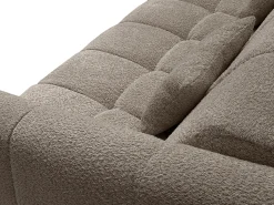 Sofá de 3 lugares conversível abertura rápida em tecido bouclé taupe área de dormir 140 cm RETUNA