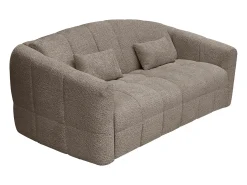 Sofá de 3 lugares conversível abertura rápida em tecido bouclé taupe área de dormir 140 cm RETUNA