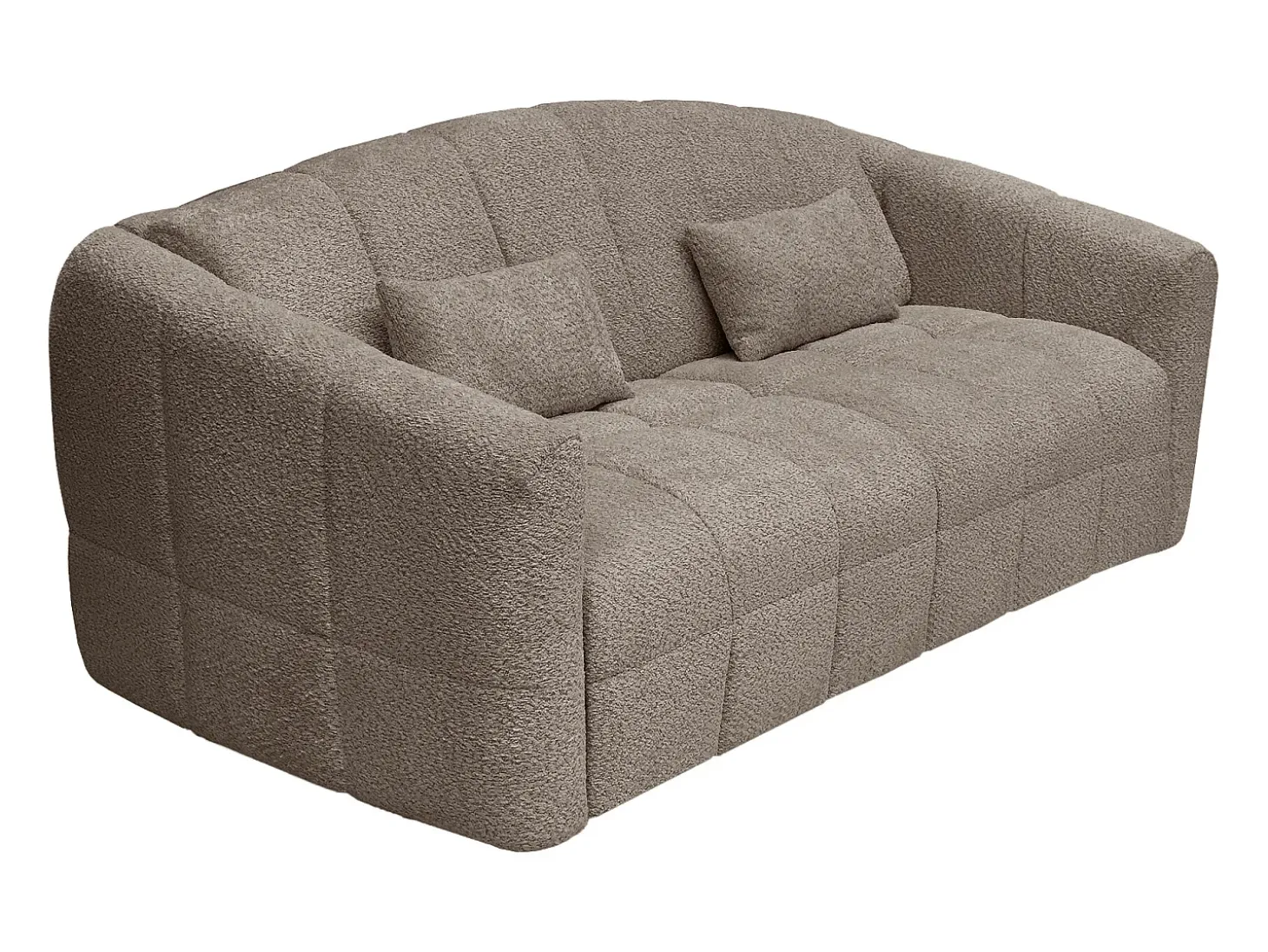 Sofá de 3 lugares conversível abertura rápida em tecido bouclé taupe área de dormir 140 cm RETUNA