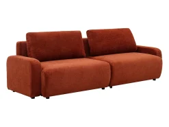 Sofá de 4 lugares conversível em tecido chenille terracota YOKIRA