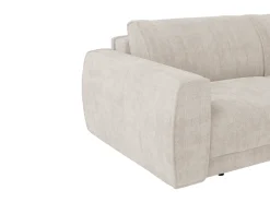 Sofá de 3 lugares conversível express em tecido chenille bege 140 cm colchão 13 cm VOMERA