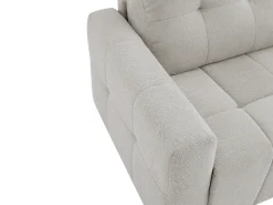 Sofá de 3 lugares conversível em tecido chenille cinza claro colchão 12 cm ISISTIA