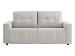 Sofá de 3 lugares conversível em tecido chenille cinza claro colchão 12 cm ISISTIA