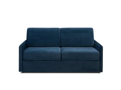 Sofá de 3 lugares convertível de abertura rápida em veludo azul-escuro colchão de espuma de 14 cm - CALIFE