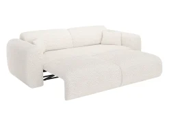 Sofá de 4 lugares convertível em tecido bouclé branco POGNI de Maison Céphy