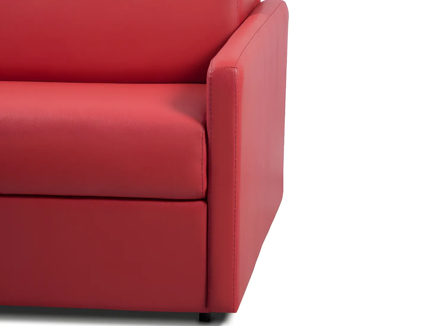 Sofá de 3 lugares convertível express em pele sintética vermelho CALIFE
