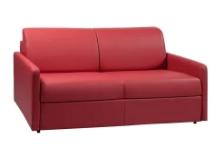 Sofá de 3 lugares convertível express em pele sintética vermelho CALIFE