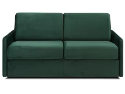 Sofá de 3 lugares convertível de abertura rápida em veludo verde-abeto colchão de espuma de 18 cm - CALIFE