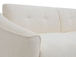 Sofá de 4 lugares convertível expresso em tecido bouclé branco - Colchão de 13 cm ASUFA