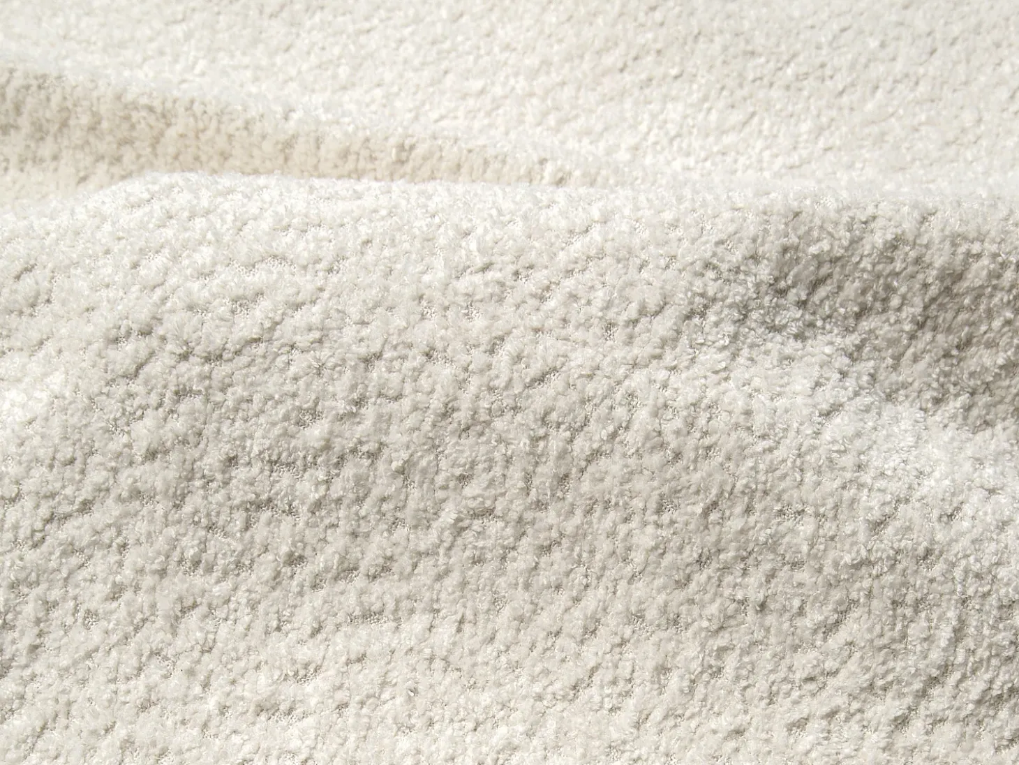 Sofá de 4 lugares convertível expresso em tecido bouclé branco - Colchão de 13 cm ASUFA