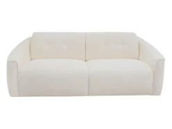 Sofá de 4 lugares convertível expresso em tecido bouclé branco - Colchão de 13 cm ASUFA