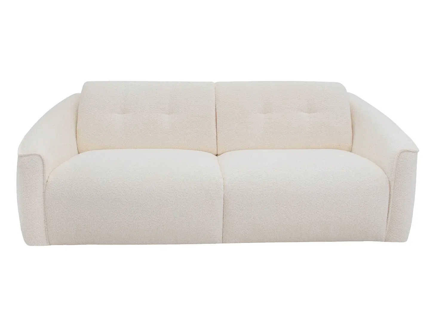 Sofá de 4 lugares convertível expresso em tecido bouclé branco - Colchão de 13 cm ASUFA