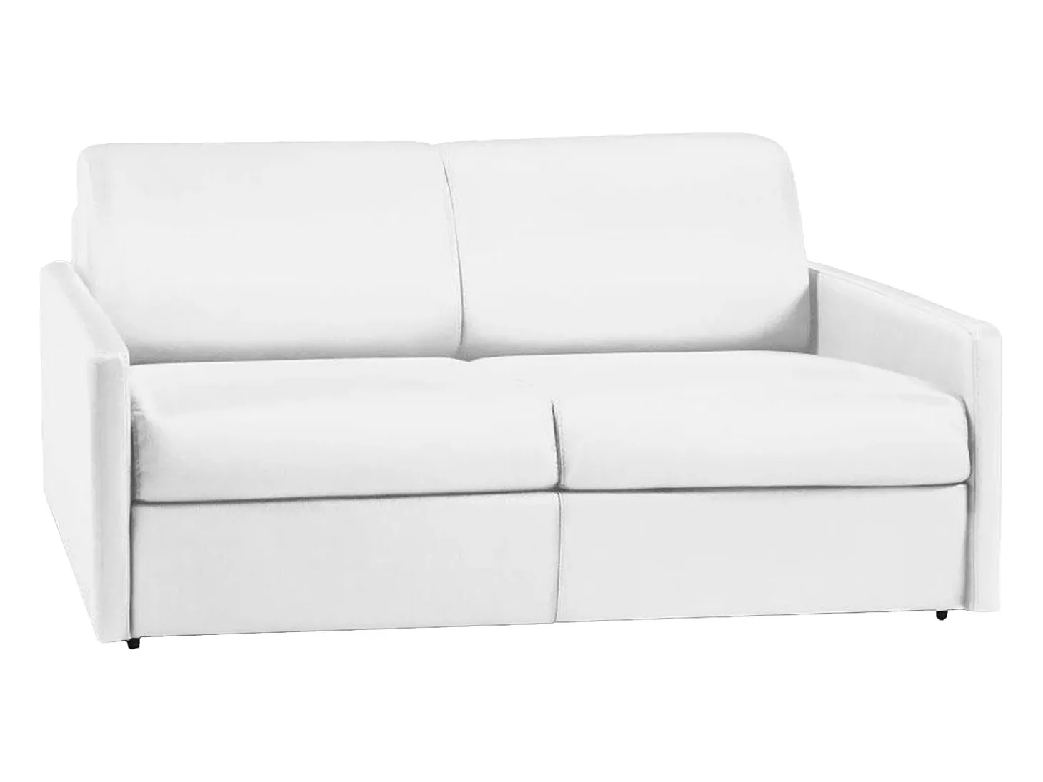 Sofá de 3 lugares convertível de abertura rápida em pele sintética branco colchão de espuma de 14 cm - CALIFE