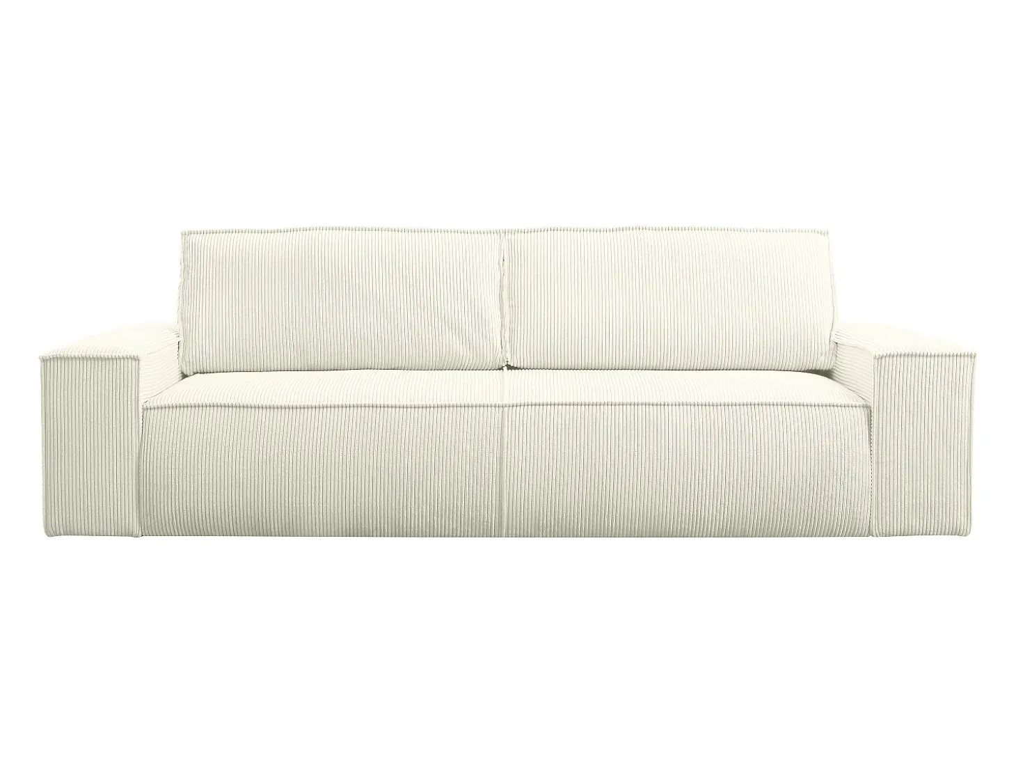 Sofá de 4 lugares convertível veludo canelado branco - AMELIA