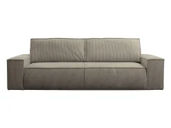 Sofá de 4 lugares convertível veludo canelado taupe - AMELIA