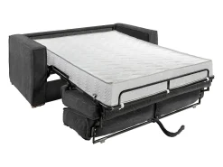 Sofá de 3 lugares convertível abertura rápida veludo canelado bege LORETO