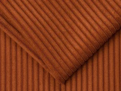 Sofá de 4 lugares convertível abertura rápida em veludo canelado terracota - 160 cm - 14 cm LORETO