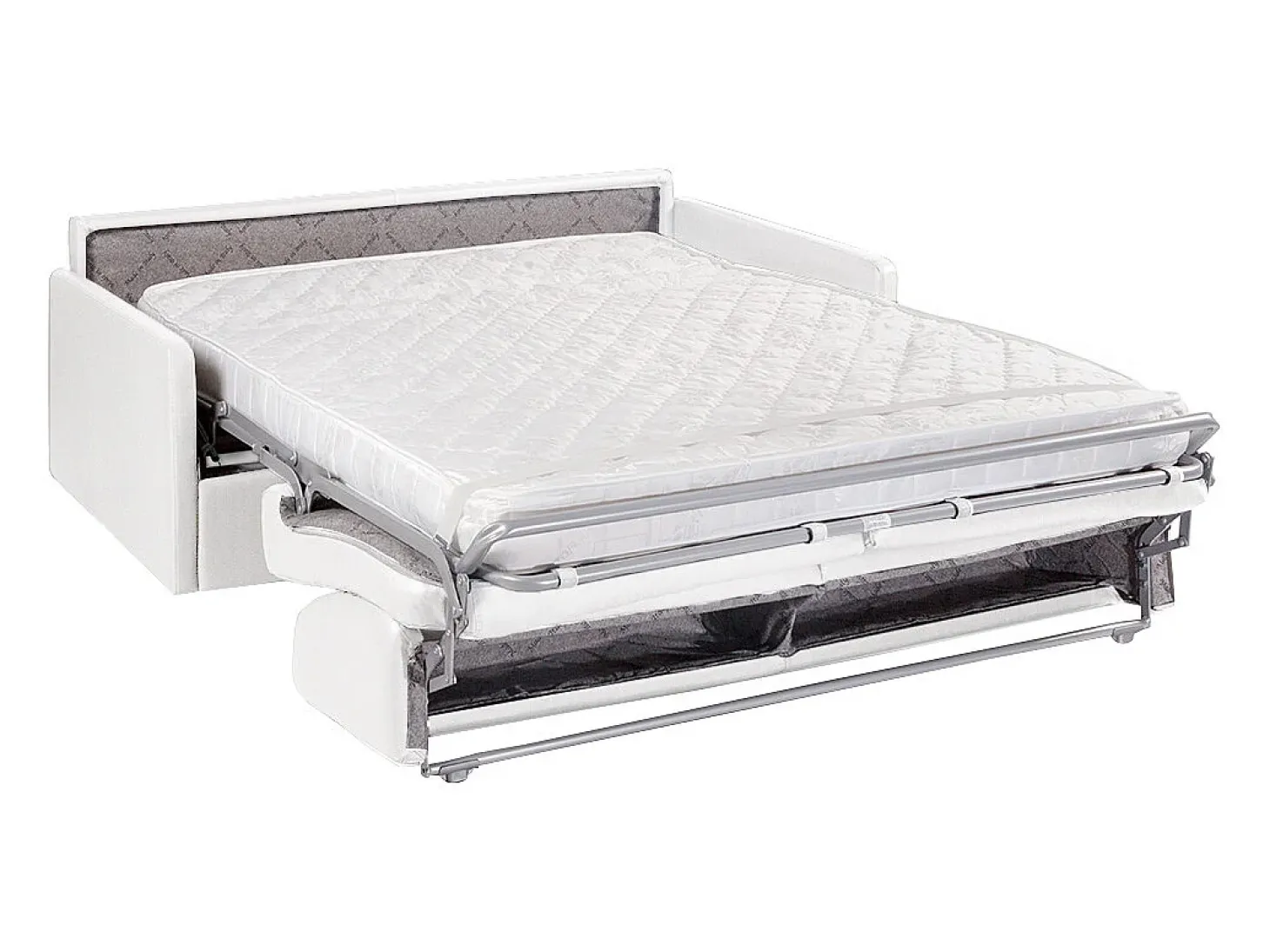 Sofá de 4 lugares convertível express em pele sintética Branco CALIFE