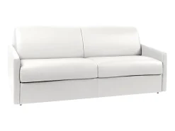 Sofá de 4 lugares convertível express em pele sintética Branco CALIFE