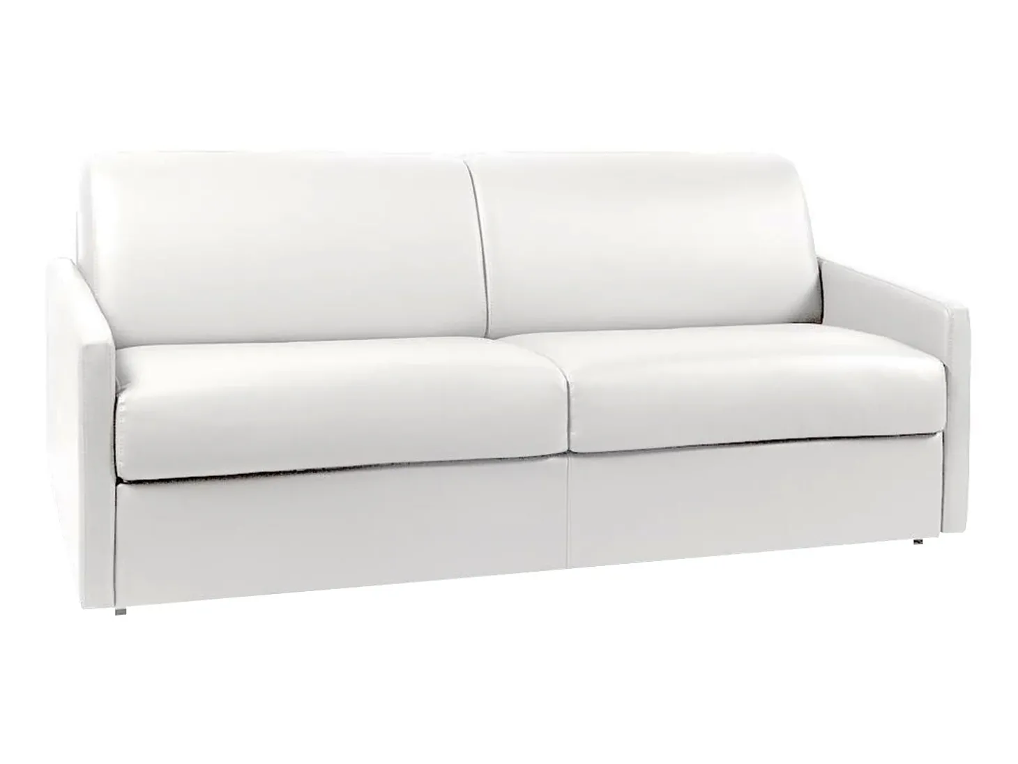 Sofá de 4 lugares convertível express em pele sintética Branco CALIFE